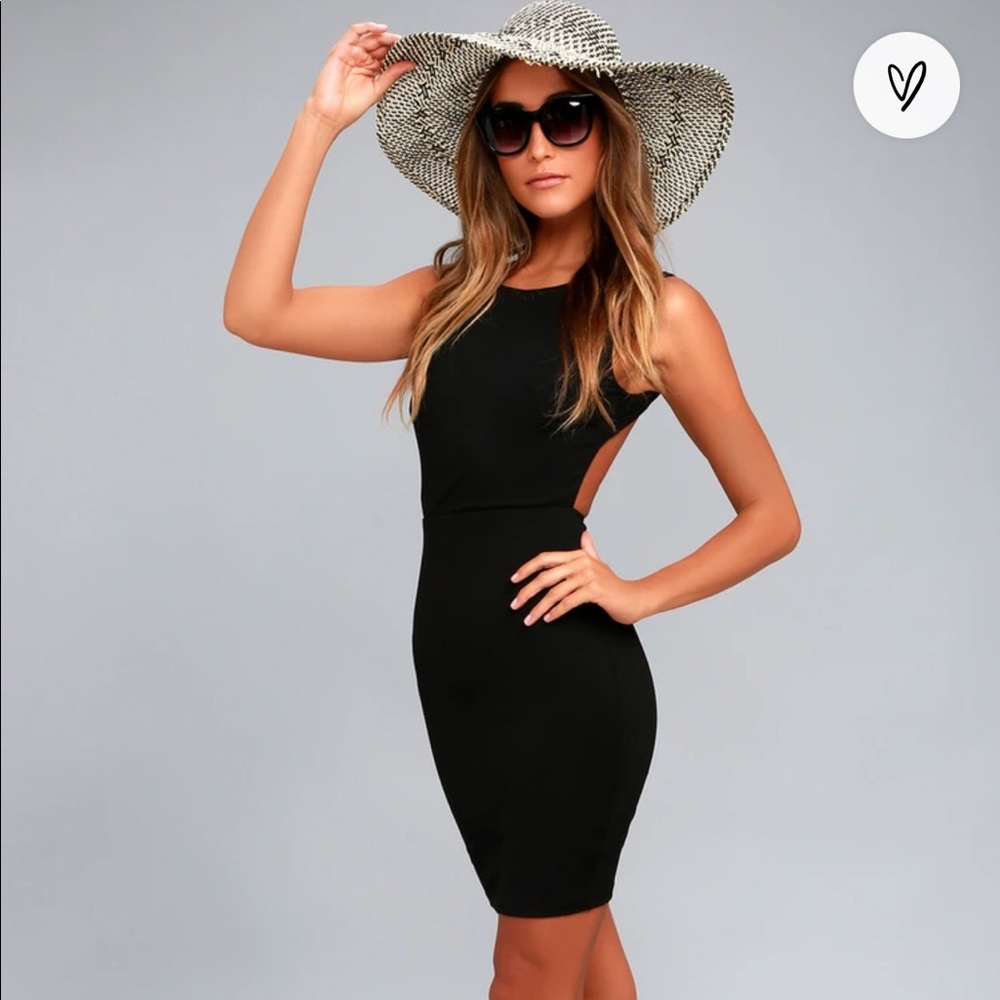Lulu’s Hey Honey Black Backless Bodycon Dress